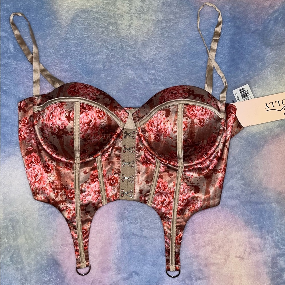 Oh Polly hooked on a feeling floral bustier NWT crop top UK 12 US 8